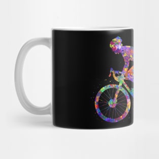 Road biker man watercolor art Mug